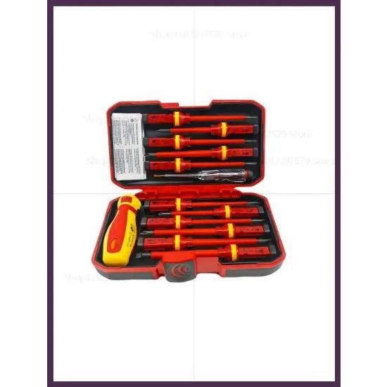 Electrician Repair Tools Kit 8 13pcs 1000V Insulated Screwdrivers Set with Magnetic Bits Multi-Tool for Electrical Work Home
