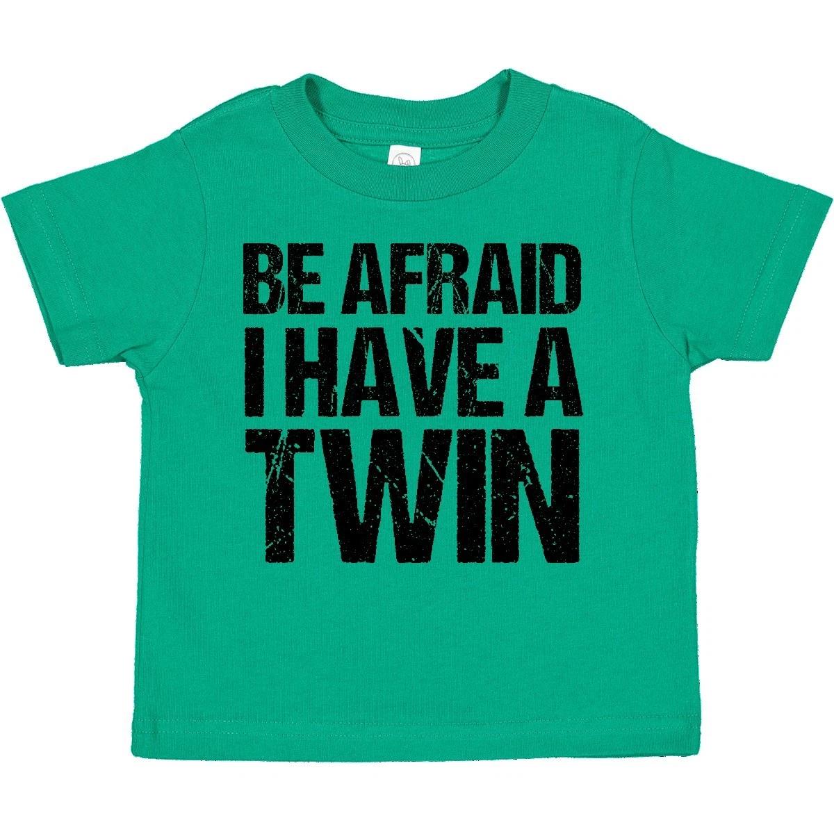 Inktastic Be Afraid I Have A Twin Toddler T-Shirt Children Twins Brother Sister 140