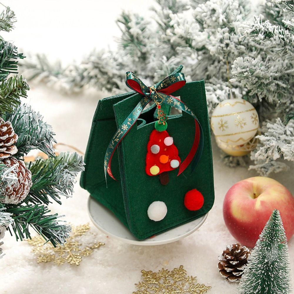 

Santa Claus Snowman Elk Felt Christmas Candy Bag New Year Home Decoration Felt Gift Bags Merry Christmas With Handle