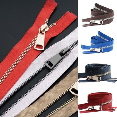 1PC DIY Sewing Garment Accessories Single Slider Gold Silver Open Ended Jacket Long Zip Heavy Duty Fastener Metal Zipper #5