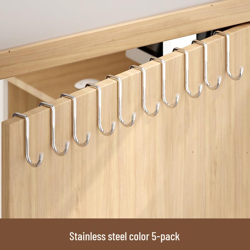 Stainless Steel No-Drill Multi-Purpose S-Shaped Hook for Kitchen, Bathroom, and Dormitory Use