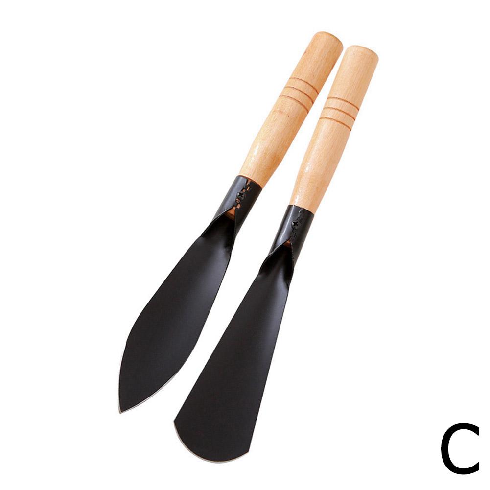 

Портативный домашний садовый инструмент, двухсторонний инструмент для рыхления без фланца, марганцевая ручная сталь G9B5 Black-2pcs