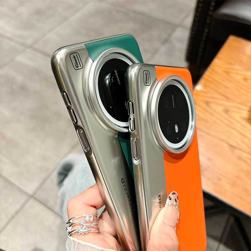 High Quality Plain Leather Anti-fingerprint Suitable for Huawei Matepro Mobile Phone Case New Creative Contrasting Splicing Mate