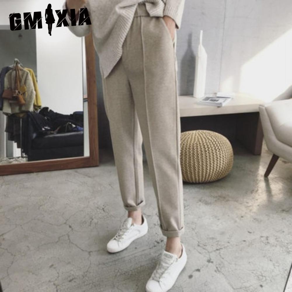 

GMXIA Женские модные повседневные брюки и капри с однотонным принтом XXL слоновая кость