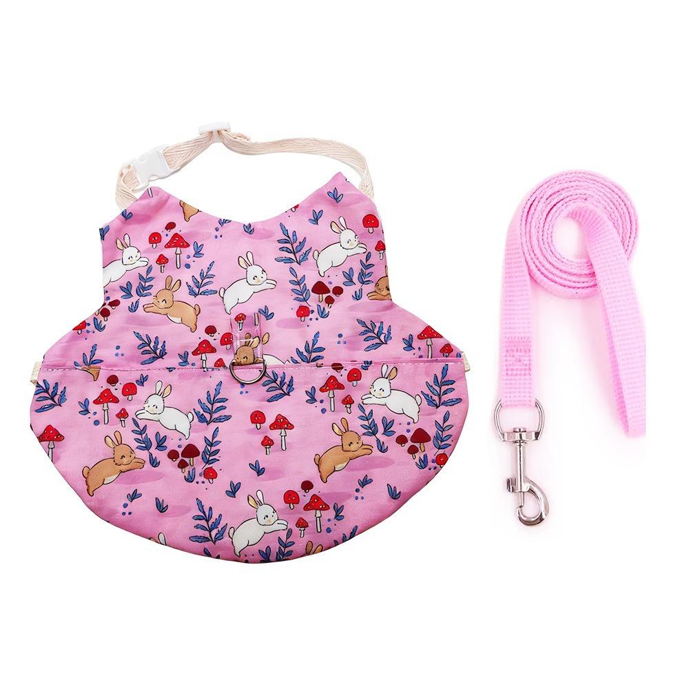 Breathable Guinea Pigs Vest Adjustable Rabbit Leash Set Practical Walking Harness  Training