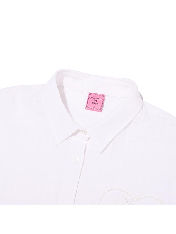 KIRSH X Charmy Kitty Loose Fit Summer Shirt [White]