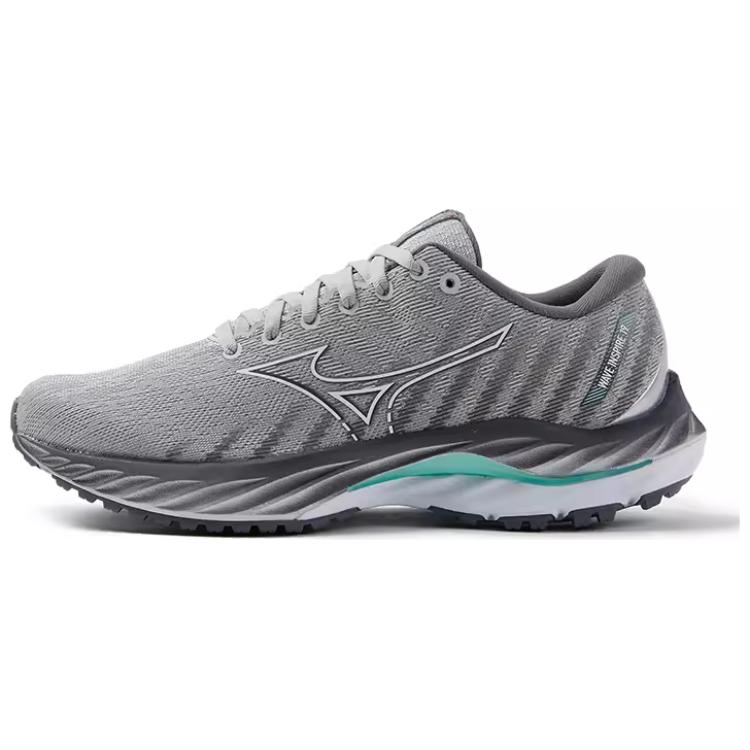 Mizuno Wave Inspire 19 Comfortable Versatile Non-Slip Durable Breathable Low-Top Casual Running Shoes Unisex Sneaker Gray Green J1GD234424