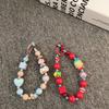 Anti-lost Versatile Cheese Candy Color Cartoon Beaded Mobile Phone Lanyard Key DIY Bracelet Ccd Camera Lanyard
