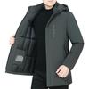 Men's Winter Hooded Mid-Length Cotton Coat for Seniors - Thick, Plus Size Padded Jacket