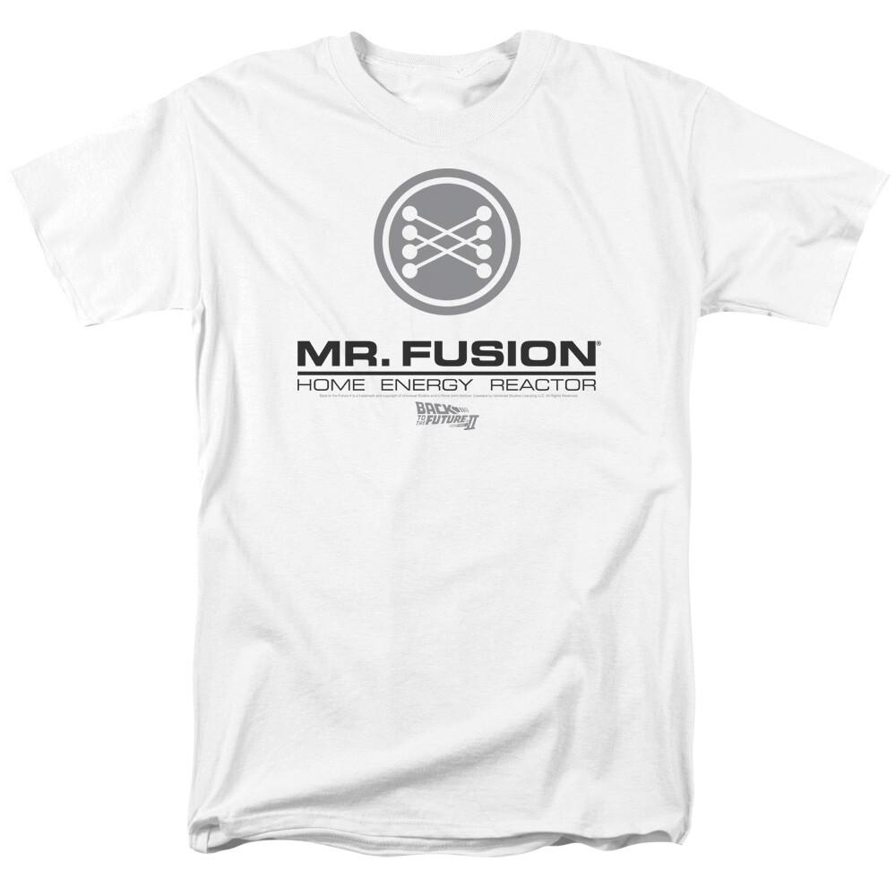 Back to the Future Mr Fusion Logo T Shirt Mens Licensed Retro Movie Tee White S