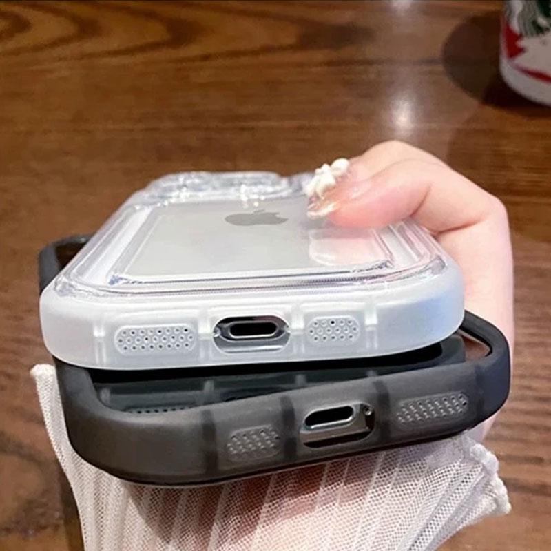 Stoßfeste Silikon-Stoßfänger-klare Handyhülle für iPhone 15 14 13 12 11 Pro Max X XR XS 7 8 Plus Linsenschutz Transparente Abdeckung
