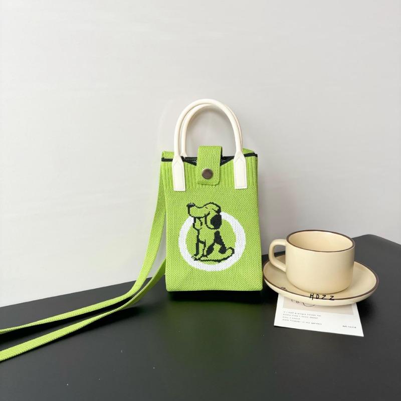 Premium Sense Ns Mobile Phone Bag New Cartoon Knitted Bag Dopamine Niche Versatile Messenger Shoulder Bag Handbag