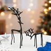 Black Reindeer Christmas Ornament Lightweight Metal Figurine Xmas Decoration Home Table Centerpiece Office Decor