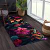 Vibrant Tropical Floral Parrot Runner Rug Hallway Carpet Non Slip Washable Floor Mat Kitchen Rug with Exotic Bird Design