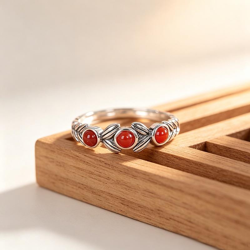Bf Club   Rings For Women Simple Geometric Handmade Irregular Retrored Wheat Shape Ring Allergy For Birthday Gift