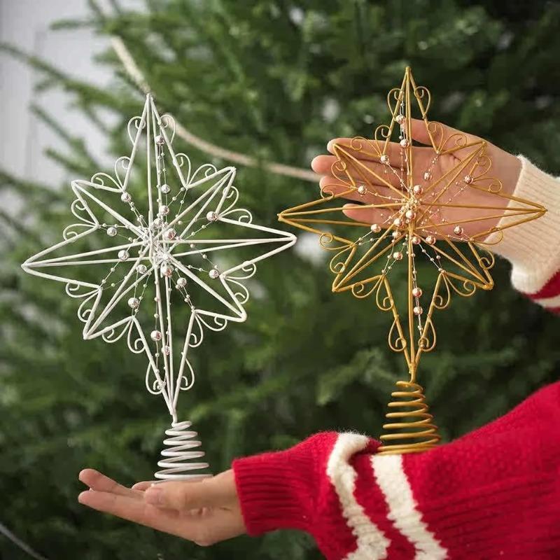 Creative Snowflakes Glitter Christmas Tree Decoration Christmas Tree Topper Christmas Tree Star Light Up Party Props 2026