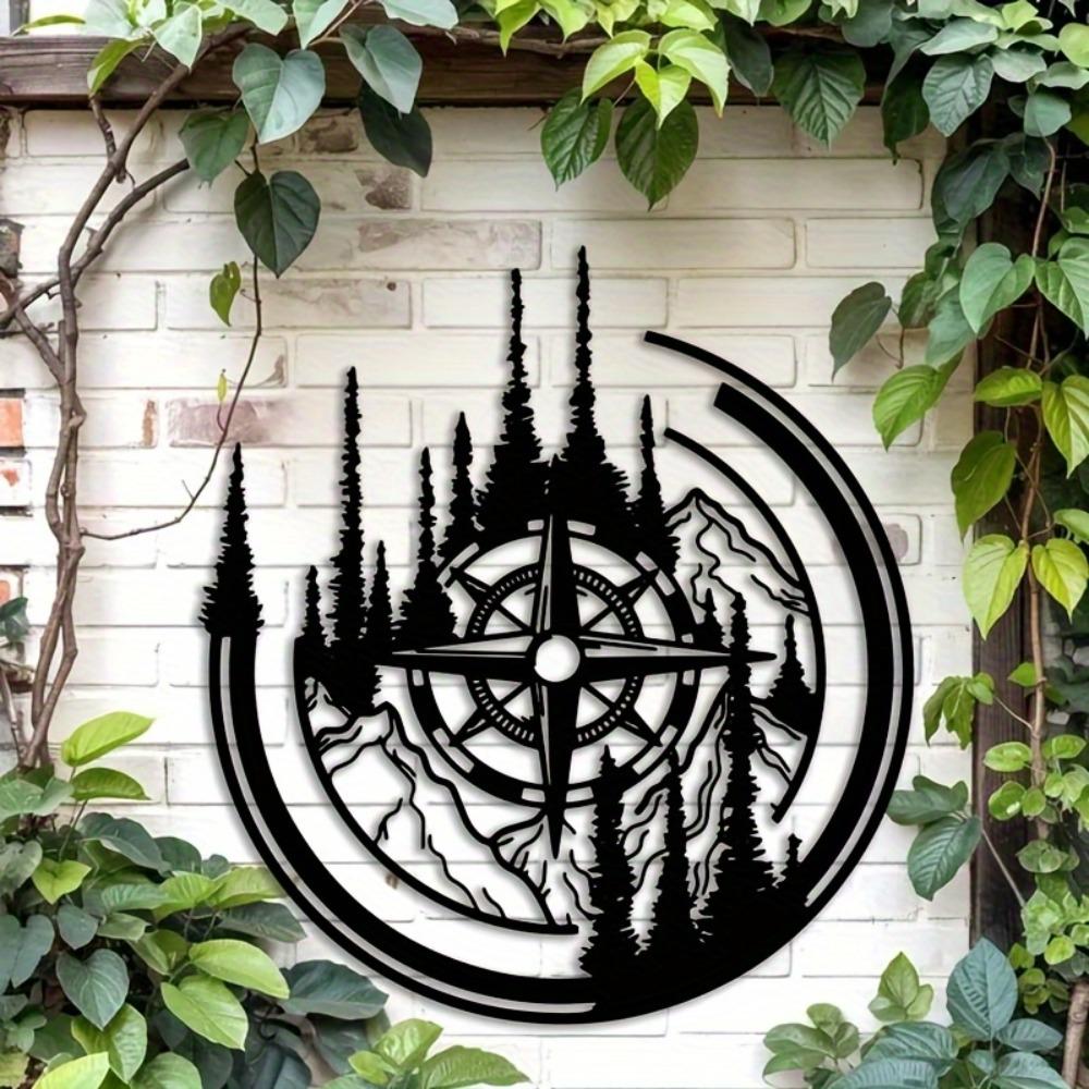 Metal Compass Wall Art Large Laser Cut Navigation Decor for Indoor Outdoor Living Room Office Patio Housewarming Wedding Gift
