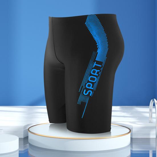 Costume da bagno da uomo con coulisse interna, vita media, design aerodinamico, patchwork di colore, stampa di lettere, pantaloncini da bagno, abbigliamento da spiaggia