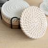 Cotton Rope Coaster Mug Mat with Stand Heat-Resistant Non-Slip Table Protector Reusable