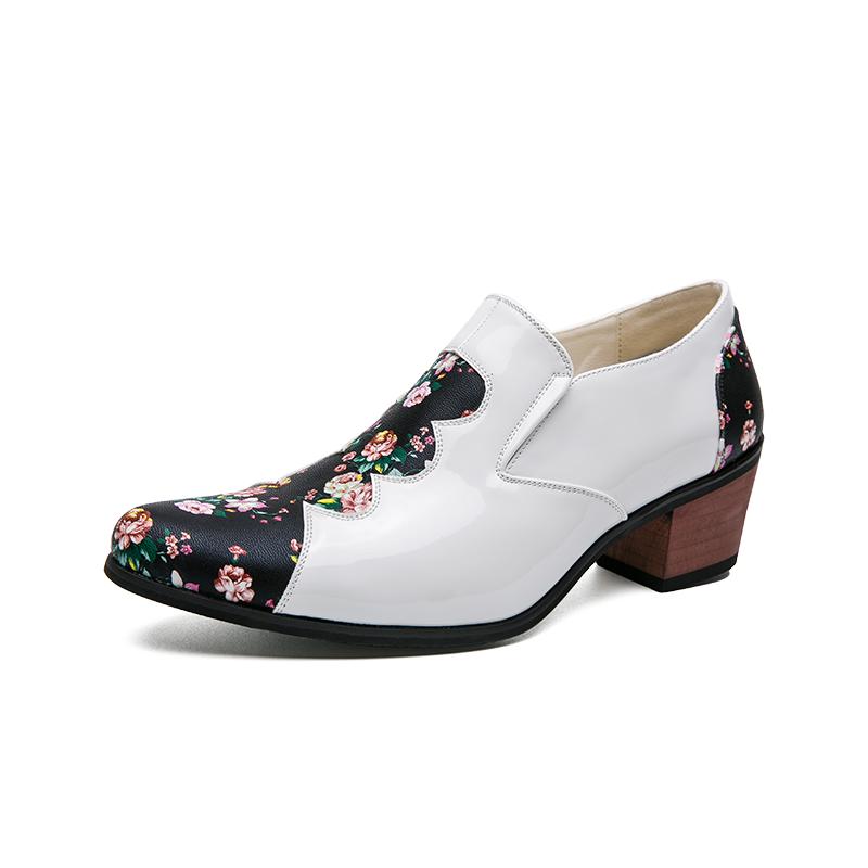 

Модная ночная клубная мода Мужская обувь Увеличивающая рост Повседневный дизайн уличный отдых вечеринка 38-46 Трендовая взрослая кожаная обувь 46 белый