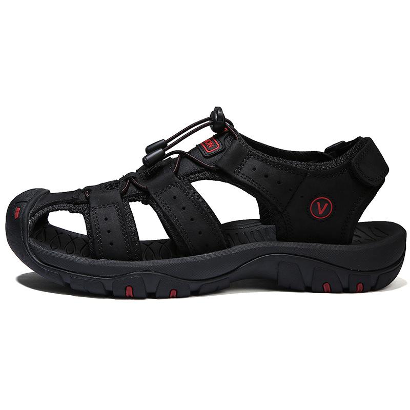 Sandals Men's Large-Size Shoes Summer Casual Shoes Korean Style Trendy Versatile Soft Sole Men's Baotou Beach Shoes Breathable