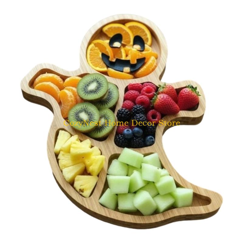 92MF Decorative Wooden Halloween Tray For Cheese Finger Party Use