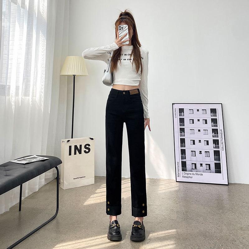 

Женские ретро джинсы-сигареты - Удобные, Универсальные, Эластичный деним, Прямая штанина, Модные летние брюки XL