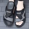 Mode Herrenschuhe Sommer Hausschuhe Ledersandalen Strandschuhe Zwei Nähte Klassische Mode Herren Indoor und Outdoor Zwei Tragevarianten Strand