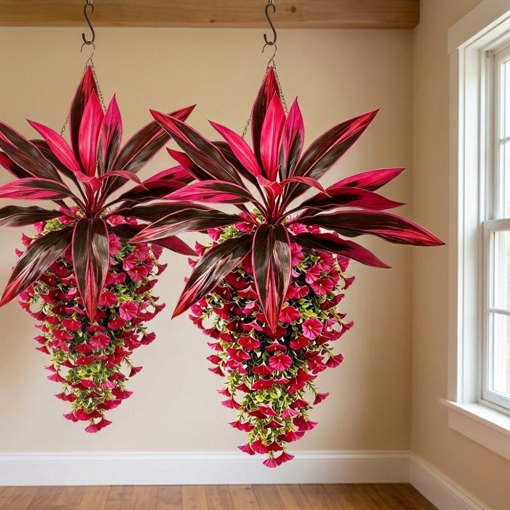 Lush Leaves Artificial Dracaena Morning Glory Hanging Vine Wedding Decor