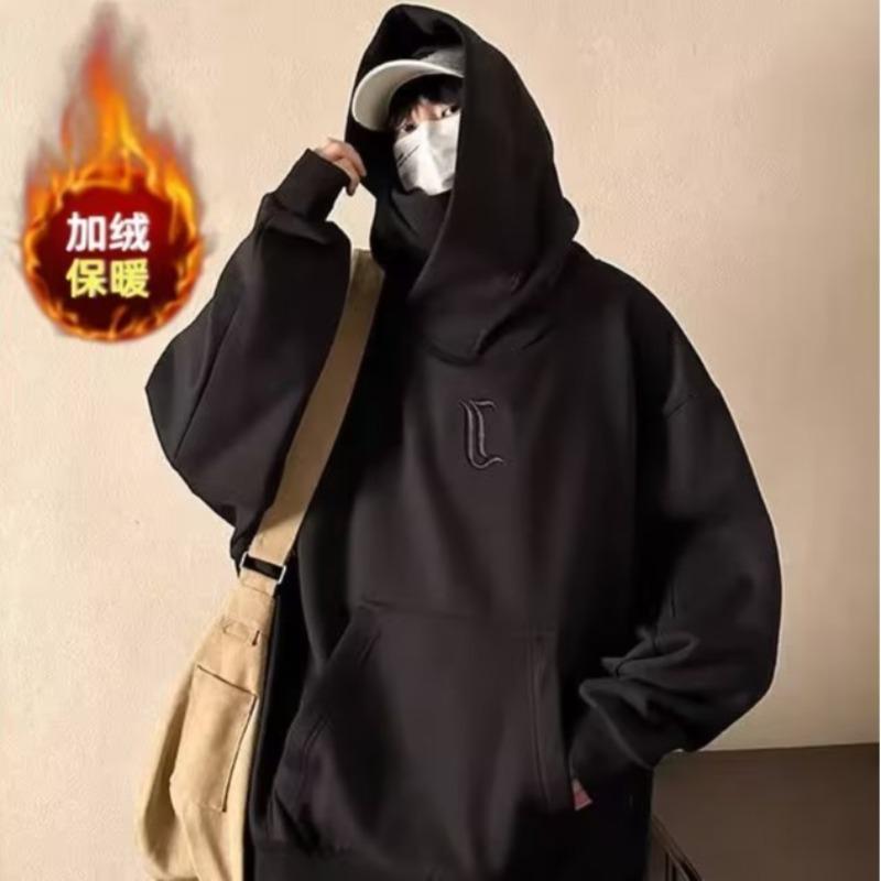 

Hooded Sweater Men s Autumn and Winter Turtleneck Loose New Top High Street Hip Hop Dark Retro Hong Kong Style Jacket M