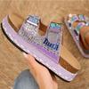 New Platform Flip Flops Outdoor Beach Cork Slippers Fashion Summer Women Sneakers Sequin Platform Shoes Women's Sandals