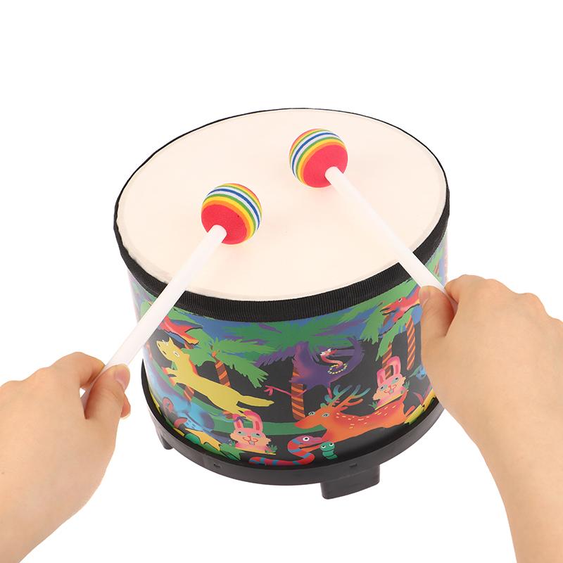 8 Inch Floor Drum With 2 Drum Mallets Preschool Toys Beat Instrument Ground Drum Percussion For Kids Christmas Birthday Gift