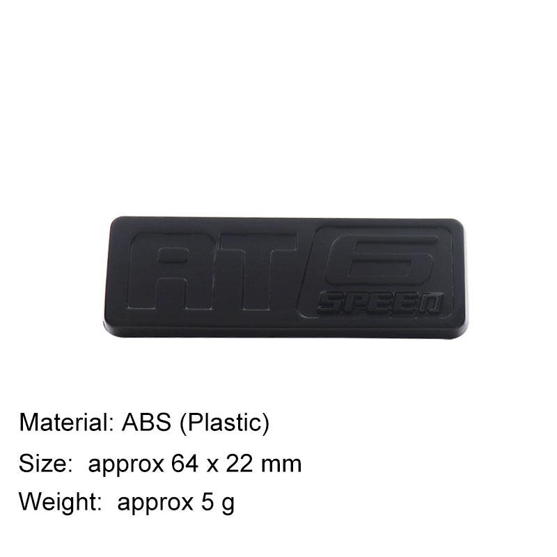 

3D Premium ABS Car Sticker AT 6 SPEED Letters Body Emblem Decal For Vehicle Speed Limit Function Identification Exterior Decoration black