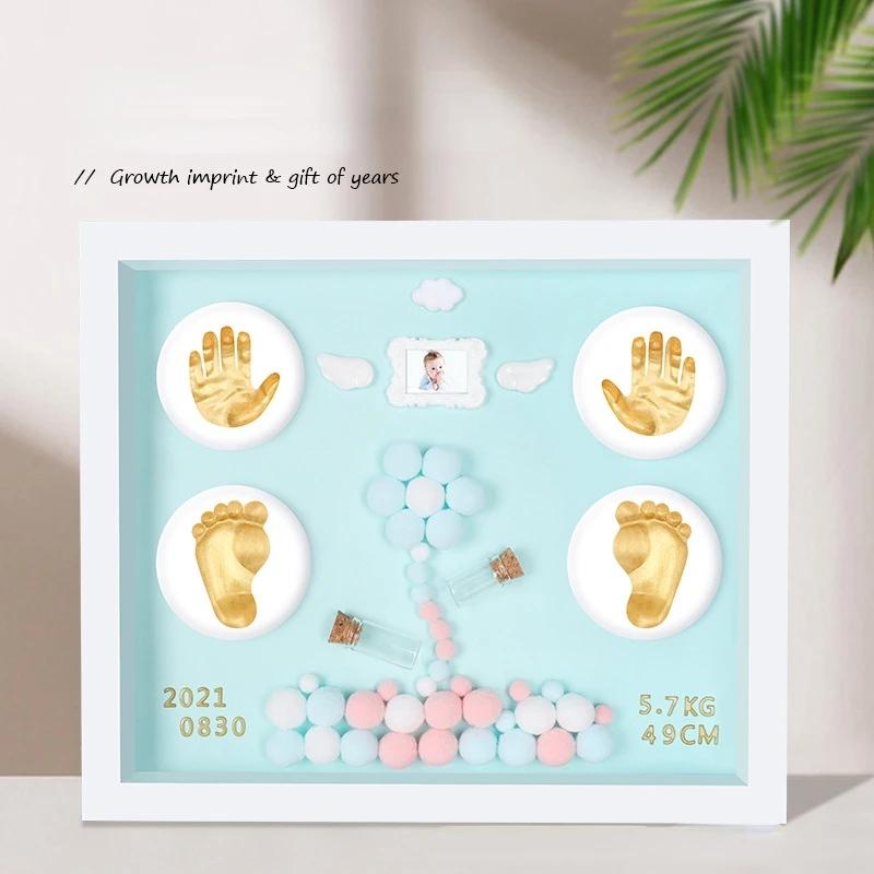 

Набор для отпечатков ручек и ножек младенца Отпечаток ручки Отпечаток ножки Сувениры Ручка и ножка младенца Форма Подарок на сто дней синий