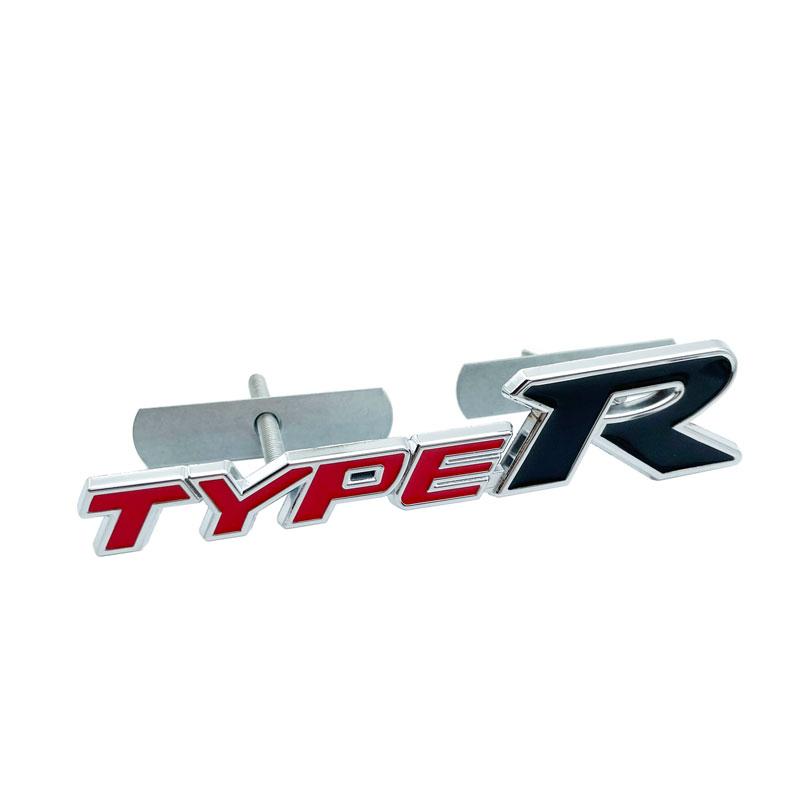 3D Metal Car StickerType R Typer Logo Front Grille Emblem Trunk Rear Stickers Badge For Honda TYPER Civic XR-V HR-V Accord