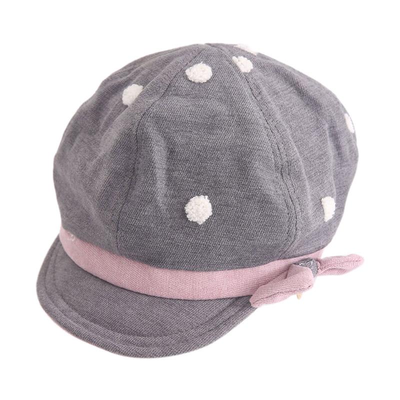 Dětský tečkovaný vzor klasický retro styl dětská čepice batole dívka podzimní mašlička barety klobouk