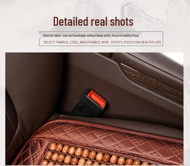 2024 Summer Car Seat Cushion with Wooden Bead Lumbar Support