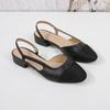 Women's Shoes Low Heel Rear Empty Bag Head Sandals Flat High Heel Color Matching Thick Heel Single Shoes Middle Heel