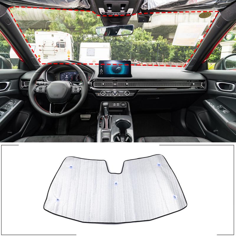 For Honda Civic FC FK 2016-2022 aluminum foil Silver Car Front Windshield Thermal Curtain Shading Sunscreen Car