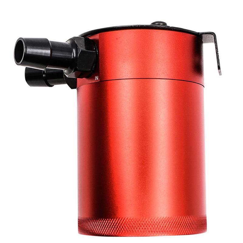 

Универсальный маслоуловитель 300 мл Компактный с перегородками 2-портовый Алюминиевый резервуар Маслоуловитель Топливный бак Двухгорловый Дышащий бачок красный