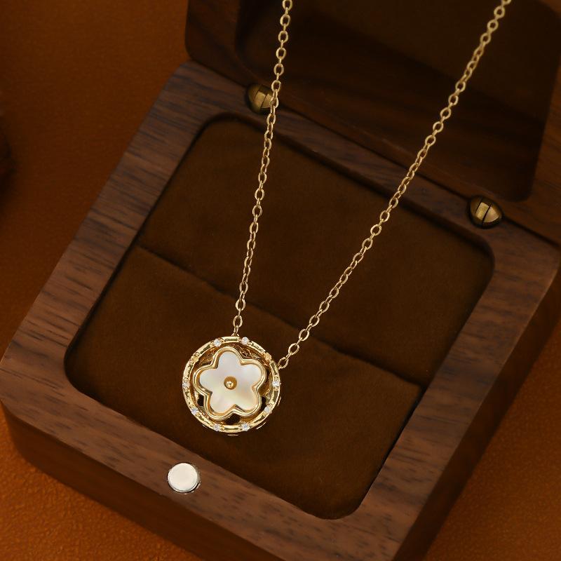 Halsketten Muschel Fünfblättrige Blume Halskette Frauen für Frauen Charms Mode Vintage Anhänger Schmuck Beliebte Accessoires