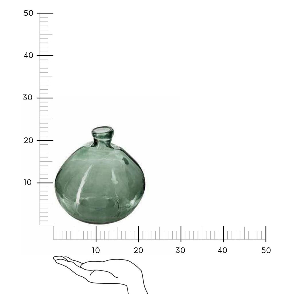 Recyc glass vase green 22cm