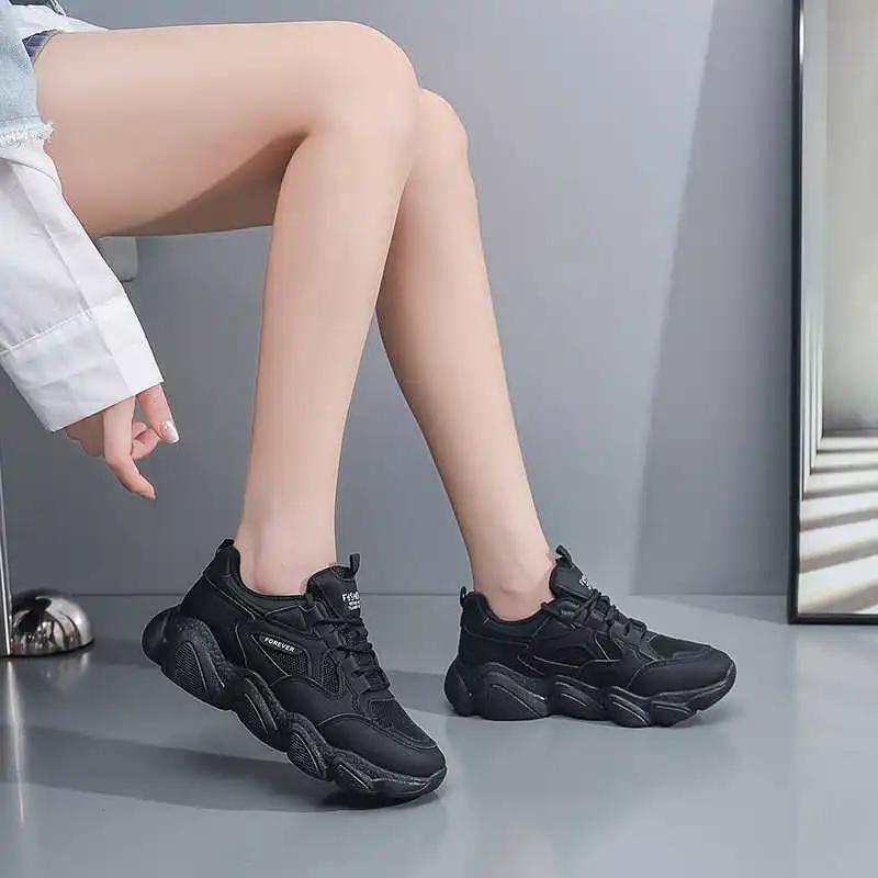 Fashion Non-slip Height Increasing Original Woman Loafers Vulcanize White Sneakers Ladies Women's Demi-season Shoes Sports