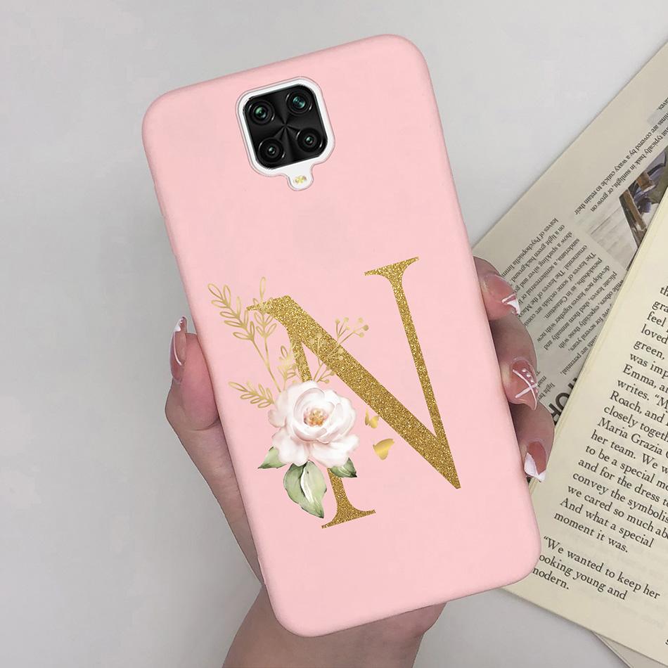 For Xiaomi Redmi Note 9 Pro Case Flowers Letters Silicone Soft TPU Back Cover For Xiomi Redmi Note9 Pro 6.67'' M2003J6B2G Case