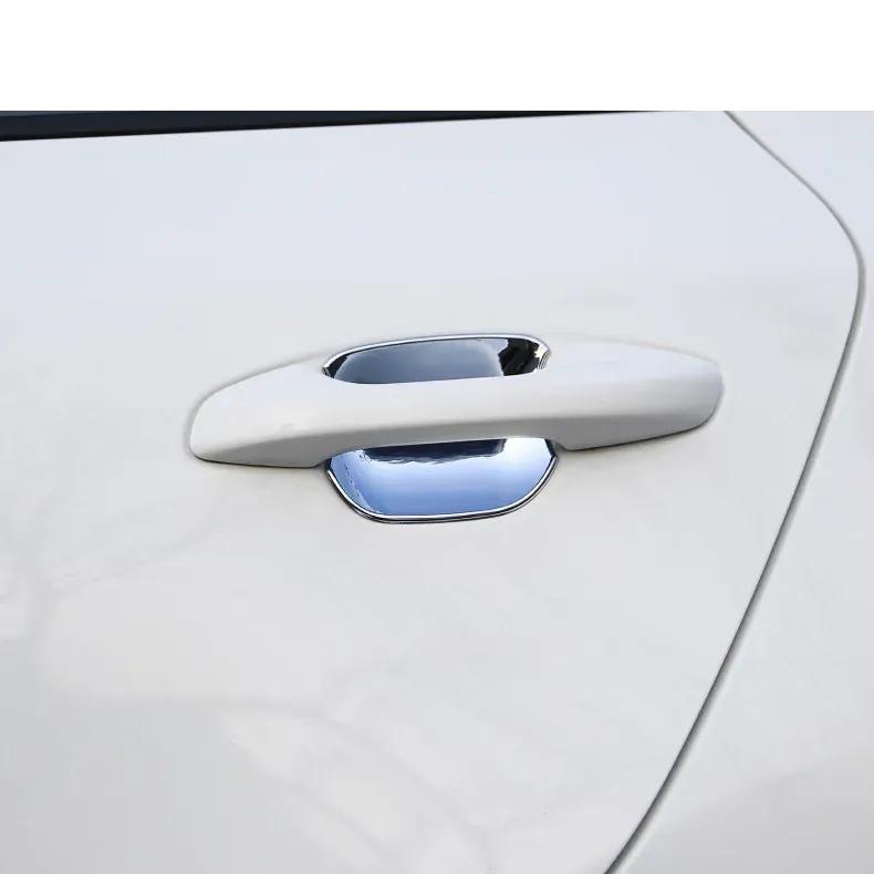 For Kia kx cross kxcross 2017 - Chrome Carbon Fiber Door Handle Cover Trim Sticker Overlays Styling Accessories