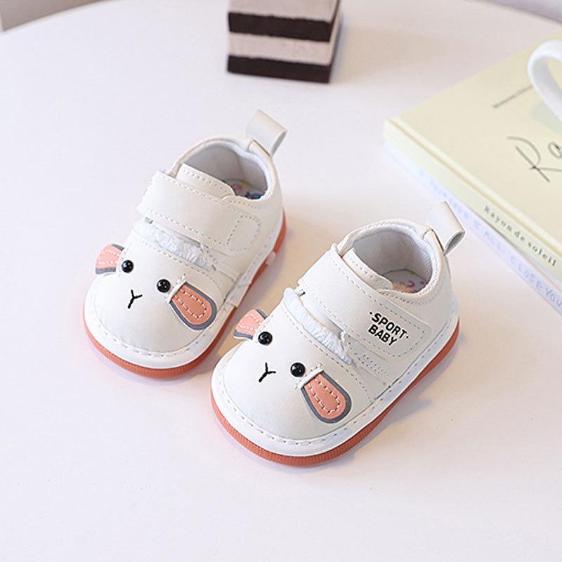 Unisex Baby Single Shoes, Spring/Autumn Style Infant Shoes 0-1-2 Years Old, Soft-Soled Squeaky Shoes.