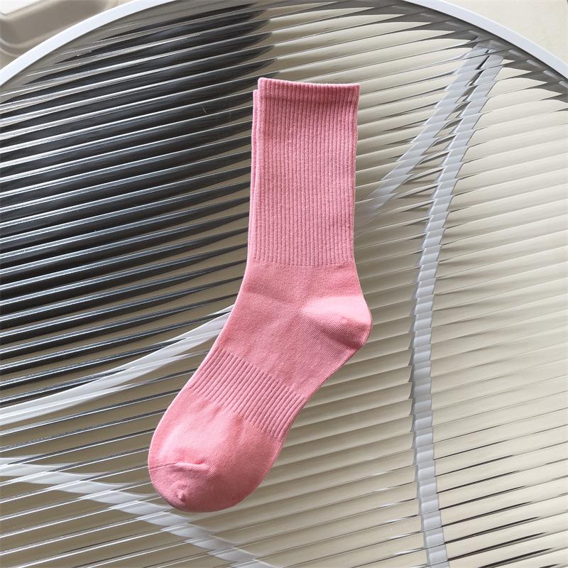 Unisex Mellomhøye Elastiske Sportssokker i Bomull - Komfortable, Fargerike, Allsidig Design