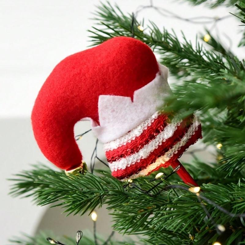 1pc  Christmas Elf Hat and Feet Ornament Hanger for  Suitable for,Room Decoration, Party Arrangement Christmas Decoration