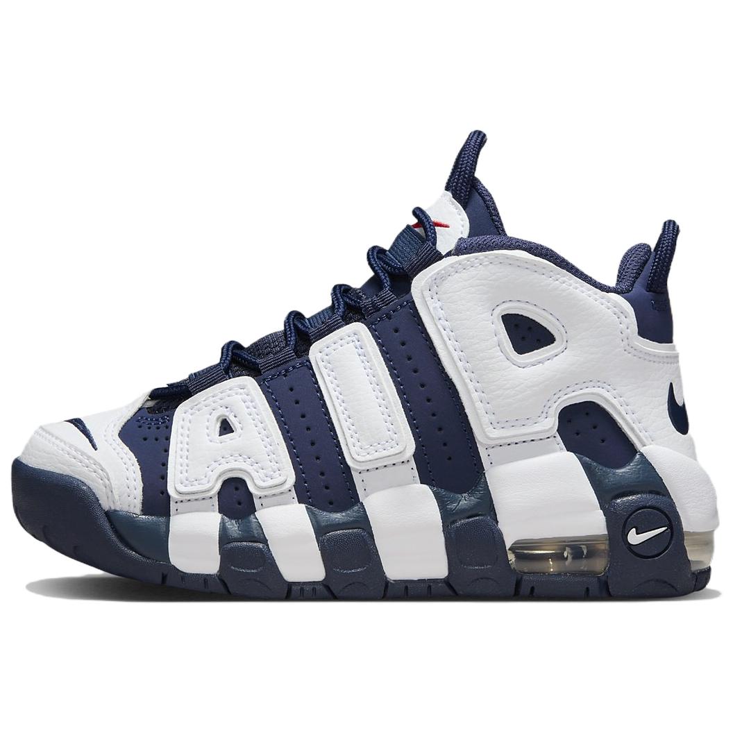 

Кроссовки Nike Air More Uptempo PS Olympic 2024 для детей Синие Белые Металлически-золотые FV5372-100 29.5