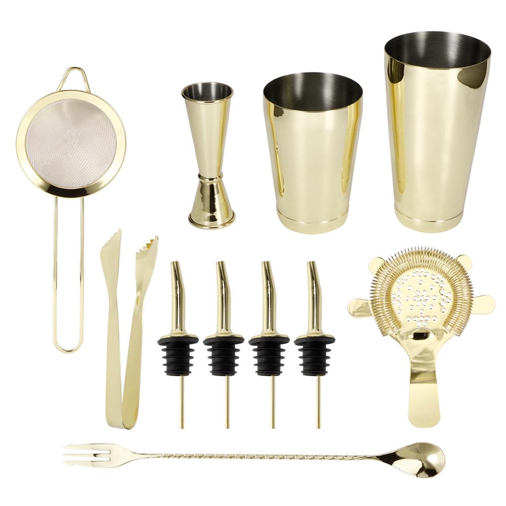 11Pcs/Set Cocktail Shaker Set Stainless Steel Wine Drink Mixer Bartender Tools for Home Bar Club